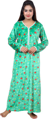 NACNO Women Nighty(Green)
