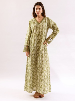 Feathers Closet Women Nighty(Green)