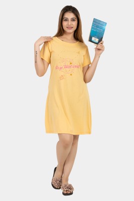 Bell Paper Women Nighty(Yellow)