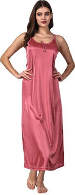 AR STYLES Women Nighty(Pink)