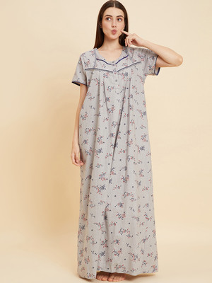 SWEET DREAMS Women Nighty(Grey)