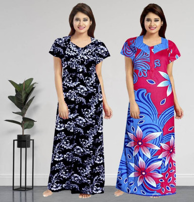 Toomley Women Nighty(Multicolor)