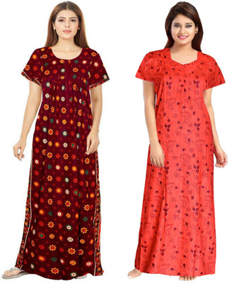 SILVER ORGANISATION Women Nighty(Multicolor)