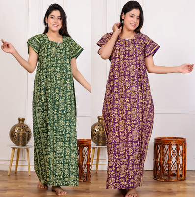 RAKESH FASHION Women Nighty(Blue)