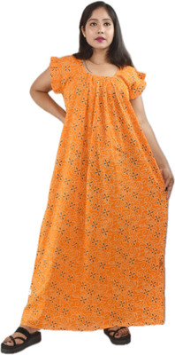 BDROX Women Nighty(Yellow)