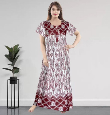 Homezilla Women Nighty(Red)