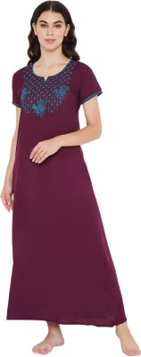 Sand Dune Women Nighty(Purple)