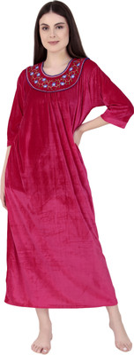 ovida Women Nightdress(Pink)