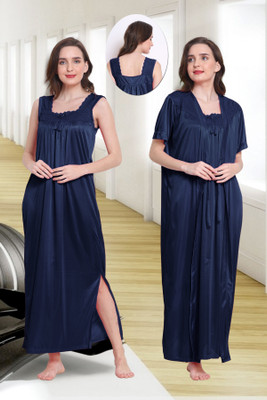 Must Have Women Nighty with Robe(Dark Blue)