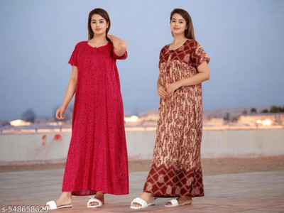 Sanzzy Women Nighty(Multicolor)