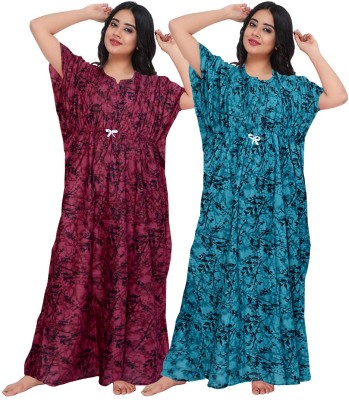 Vinayak Women Nighty Set(Multicolor)