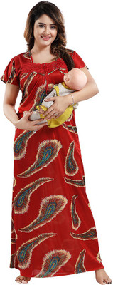 Gutthi Women Nighty(Maroon)