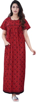 Rohit creation Women Nighty(Red)