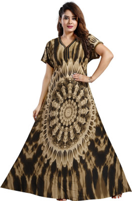 VELEZZA Women Nighty(Yellow)