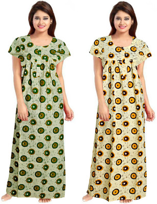 Vatatmaj Creations Women Nighty(Light Green)