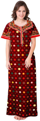Sharma Distributor Women Nighty(Maroon)