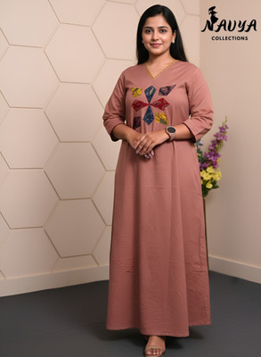 TheNavya Women Nighty(Brown)