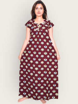 UDI WORLD Women Nighty(Maroon)