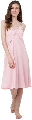 Miss Lavish London Women Nightdress(Pink)