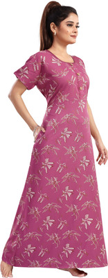 SHOPPING STATION Women Nighty(Pink)
