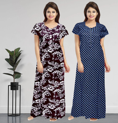 SHREE NAND CREATION Women Nighty Set(Multicolor)