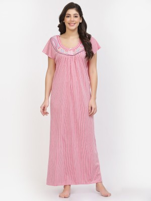 NAAZ OVERSES Women Nighty Set(Pink)