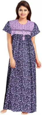 Ruishee Women Nighty(Pink, Blue)