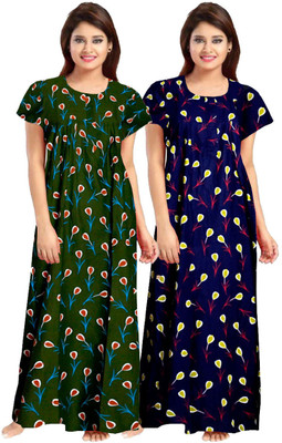 v elegant Women Nighty(Multicolor)