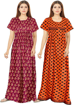 Shunit creation Women Nighty(Multicolor)
