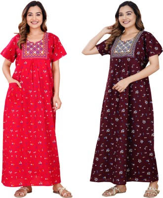 KASOTIYA Women Nighty(Multicolor)