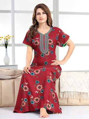 MARK & POLIS Women Nighty(Red)