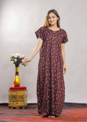 Vardhana Women Maternity/Nursing Nighty(Brown)