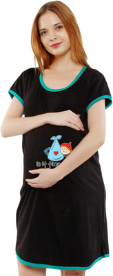 Sillyboom Women Maternity/Nursing Nighty(Black)