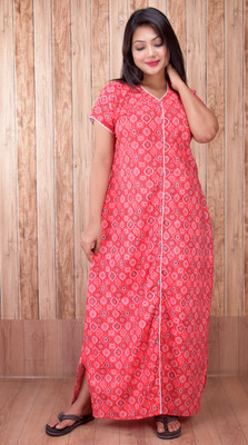 CLYMAA Women Maternity/Nursing Nighty(Red)