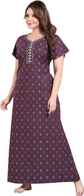 MANUSHREE Women Nighty(Purple)