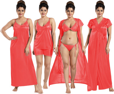 HouseOfCommon Women Nighty Set(Black)