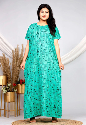 Sanzzy Women Nighty(Green)