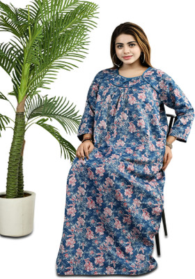 Balnce Collection Women Nighty(Blue)