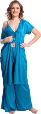 Kleidung Women Nighty with Robe(Blue)