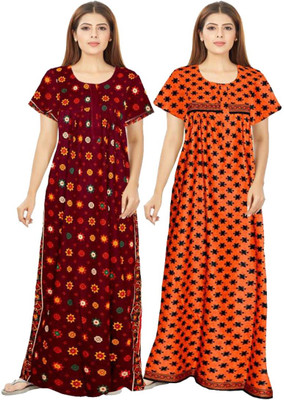 Hans Craft Women Nighty(Multicolor)