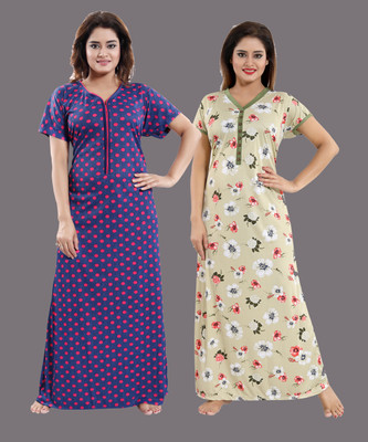 SHOPPING STATION Women Nighty Set(Multicolor)
