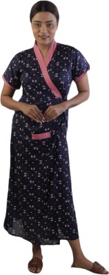 KARNI Women Nighty(Dark Blue, Pink)