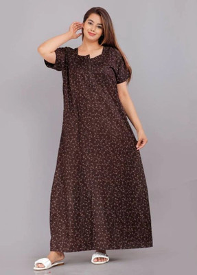 Saicreation Women Nighty(Multicolor)