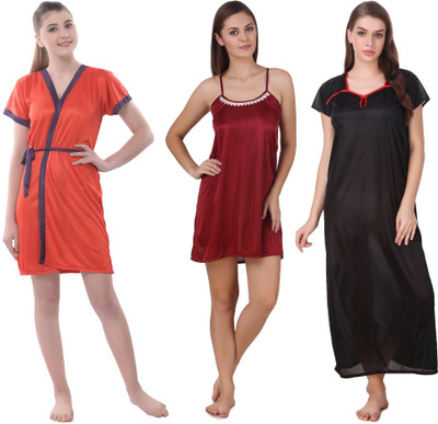 YUALIN CREATION Women Nighty Set(Multicolor)