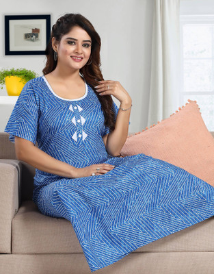 Mallinath Women Nighty(Blue)