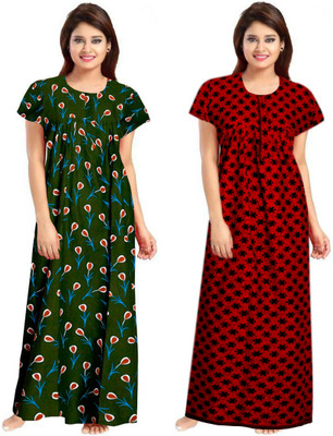LA fashion Women Nighty(Multicolor)
