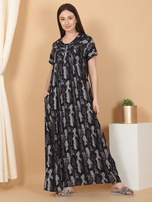 SWEET DREAMS Women Nighty(Dark Blue)