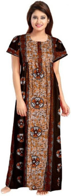 Sharma Distributor Women Nighty(Brown)