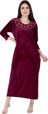 ovida Women Nightdress(Purple)