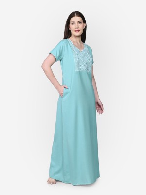 Sand Dune Women Nighty(Green)